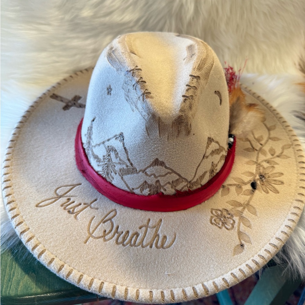 Burnt and designed hat